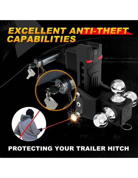 Enganche de Remolque Ajustable Airbird 5" con Pasador Antirrobo