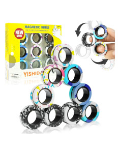 Paquete de 9 Anillos Magnéticos Antiestrés YISHIDANY
