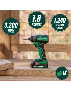 Destornillador de Impacto Metabo HPT 18V WH18DDXS 1240 in-lbs 2