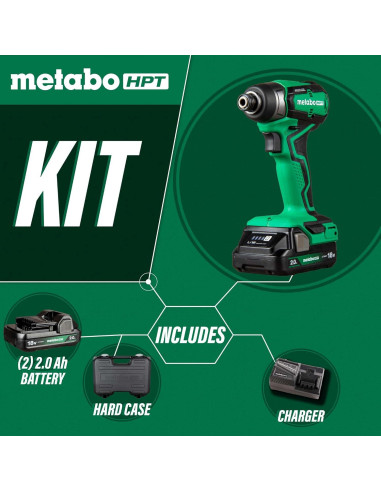Destornillador de Impacto Metabo HPT 18V WH18DDXS 1240 in-lbs