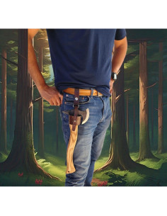 Funda Táctica para Hacha Genérico - Cuero Marrón, MOLLE 2