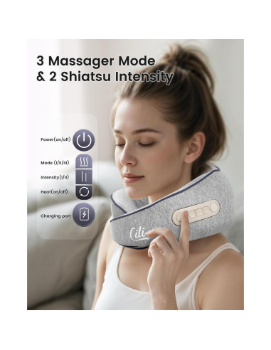 Masajeador de Cuello Inalámbrico CILI CL-6476 con Calor 2500mAh