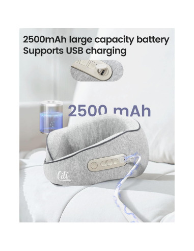 Masajeador de Cuello Inalámbrico CILI CL-6476 con Calor 2500mAh