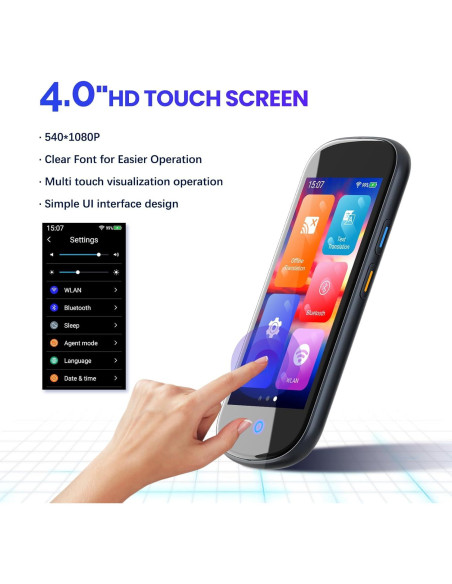 Traductor de Idiomas Neyes 2025 Pantalla Táctil 4" AI 137 Idiomas