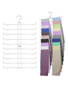 Perchero de Pantalones NAKBINX Antideslizante Plegable Plata