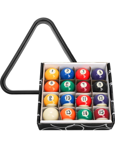 Juego de Bolas de Billar Mini TOPZEA 3.81 cm con Rack