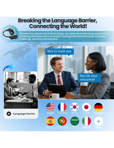 Audífonos Traductores IA Bluetooth 5.4 Livemon 144 Idiomas