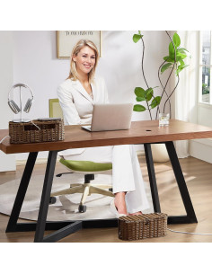 Caja Organizadora de Cables FairyHaus 2Pack Marrón Tejida 2