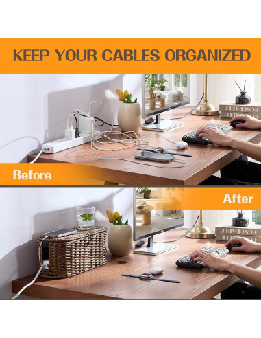 Caja Organizadora de Cables FairyHaus 2Pack Marrón Tejida