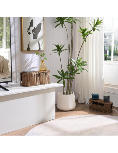 Caja Organizadora de Cables FairyHaus 2Pack Marrón Tejida