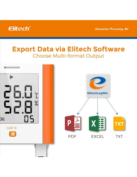 Registrador Digital de Temperatura y Humedad Elitech GSP-8