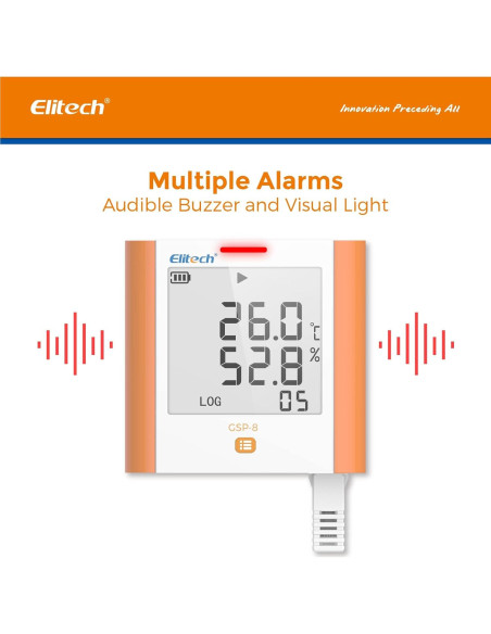 Registrador Digital de Temperatura y Humedad Elitech GSP-8
