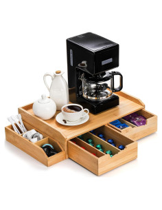 Organizador de Cajones de Bambú SOUJOY para Cápsulas de Café