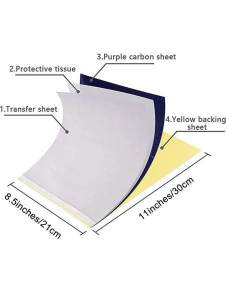 Papel de Transferencia de Tatuajes Gakonp A4 50 Hojas 4 Capas