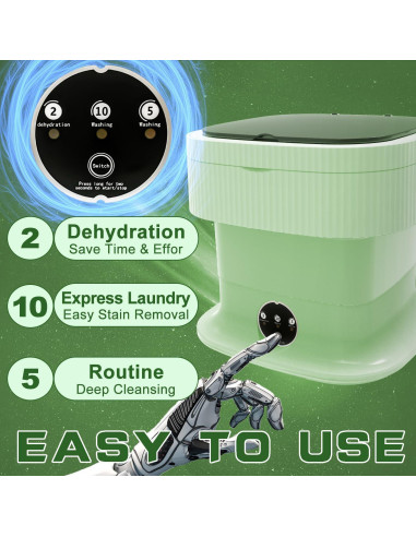Lavadora Portátil YLTIMER 14L Plegable Compacta Verde
