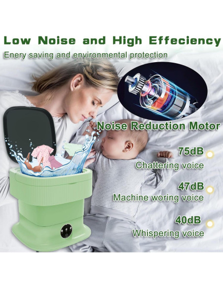 Lavadora Portátil YLTIMER 14L Plegable Compacta Verde