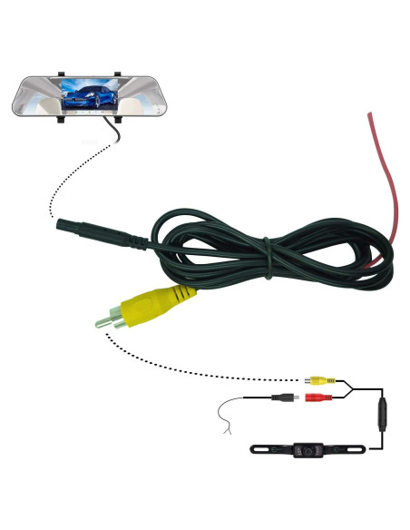 Cable de Video RCA a 4 PIN para Cámara de Respaldo YQMAJIM