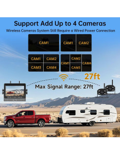 Cámara de Respaldo Inalámbrica Xrizuo 1080P 7" con 2 Cámaras 2