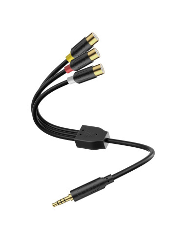 Adaptador AV 3 RCA a 3.5 mm J&D 19.81 cm para TV TCL