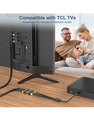 Adaptador AV 3 RCA a 3.5 mm J&D 19.81 cm para TV TCL