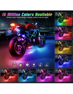 Kit de Luces LED Multicolor Sxlofty para Motocicleta 6 Pcs 2