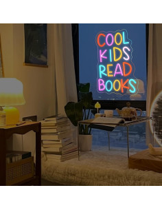 Señal de Neón Los Niños Geniales Leen Libros 36x27 cm 2