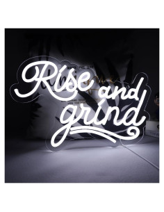 Cartel de Neón JFLLamp Levántate y Muele 22.9x40.9cm LED