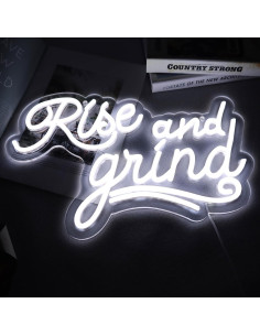 Cartel de Neón JFLLamp Levántate y Muele 22.9x40.9cm LED 2