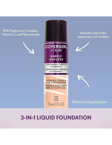 Base Líquida Anti-Envejecimiento Covergirl Olay 29.57 ml Marfil Claro