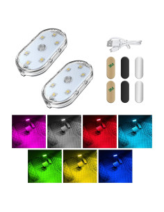 Luces LED Inalámbricas Gasedin 2 PCS Magnéticas 7 Colores