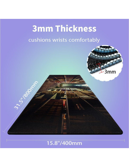 Alfombrilla de Ratón XXL Knseva 80x40 cm Antideslizante Alfombrilla de Ratón XXL Knseva 80x40 cm Antideslizante