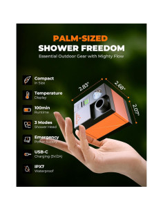 Ducha Portátil ZIBRALEX RC-04 Compacta IPX7 3 Modos 2