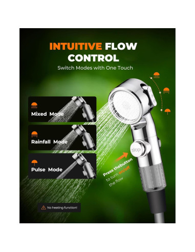 Ducha Portátil ZIBRALEX RC-04 Compacta IPX7 3 Modos