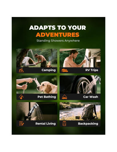 Ducha Portátil ZIBRALEX RC-04 Compacta IPX7 3 Modos