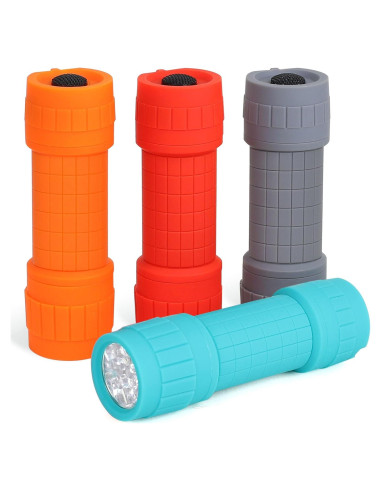 Juego de 4 Linternas LED FASTPRO 9 LED 30 Lúmenes con Baterías