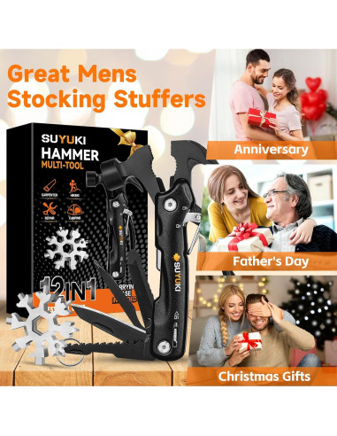 Martillo Multiherramienta SUYUKI 12 en 1 con Llave Copo de Nieve