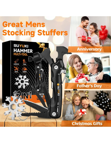 Martillo Multiherramienta SUYUKI 12 en 1 con Llave Copo de Nieve