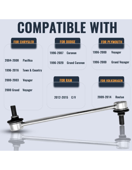 Enlace de Barra Estabilizadora Delantera GFBZS K7258 - 2 Piezas