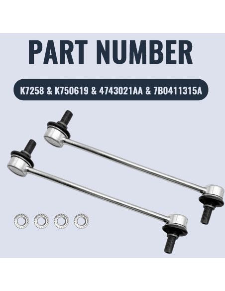 Enlace de Barra Estabilizadora Delantera GFBZS K7258 - 2 Piezas