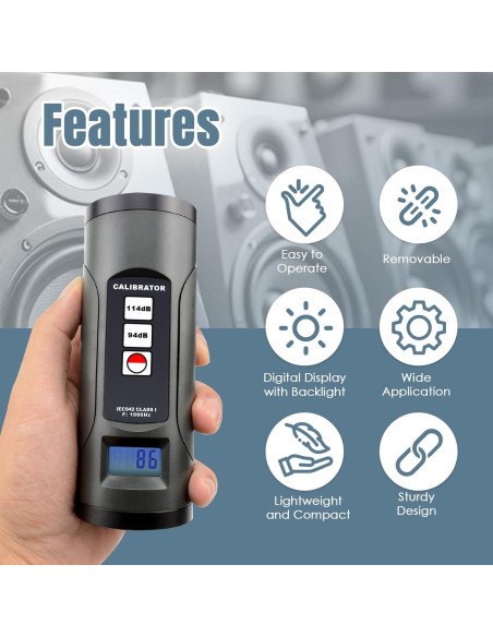 Calibrador de Nivel de Sonido JuviPerpric 94dB 114dB Pantalla LCD