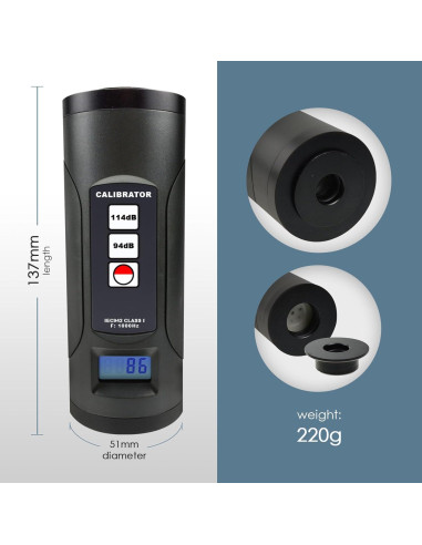 Calibrador de Nivel de Sonido JuviPerpric 94dB 114dB Pantalla LCD