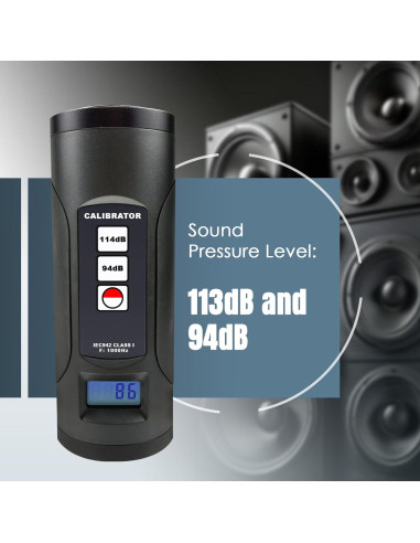 Calibrador de Nivel de Sonido JuviPerpric 94dB 114dB Pantalla LCD
