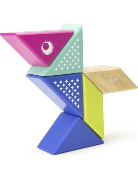 Juego de Bloques Magnéticos Tegu Colibrí 6 Piezas para Viajar