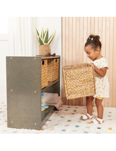 Gabinete de Almacenamiento Móvil ECR4Kids 2 Estantes Gris 2