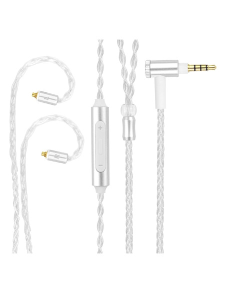 Cable de Reemplazo MMCX Auhsuxo 1.2m con Micrófono para Auriculares