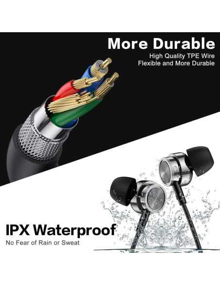 Auriculares USB C Yatloml TC610 Plata In-Ear con Micrófono Auriculares USB C Yatloml TC610 Plata In-Ear con Micrófono