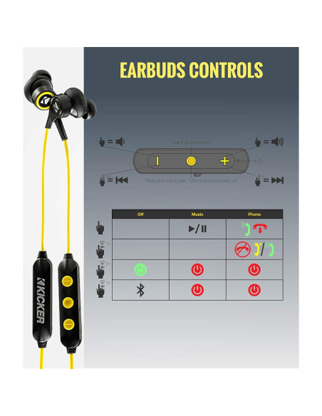 Auriculares Bluetooth Kicker EB200 - 8h Batería, Resistente al Agua