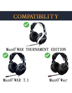 Almohadillas de Gel Reemplazo SOULWIT para Auriculares Razer ManO'War 2