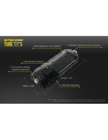 Linterna de Llavero Nitecore Tube V2.0 55 Lúmenes Verde