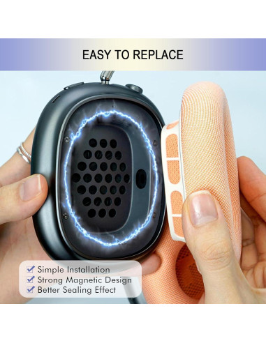 Almohadillas de Reemplazo GVOEARS para AirPods Max 2024 - Malla Naranja